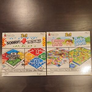 2-in-1 Kids Board Game Set.  2 Boxes 4 Games, NIB